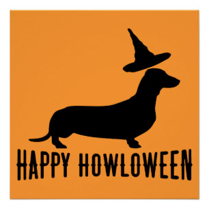 Dackel glückliches Howloween perfektes Plakat Poster
