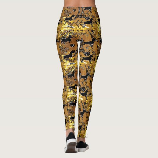 Dackel Gold Leggings (Rückseite)