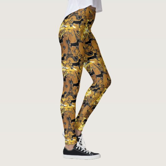 Dackel Gold Leggings (Rechts)