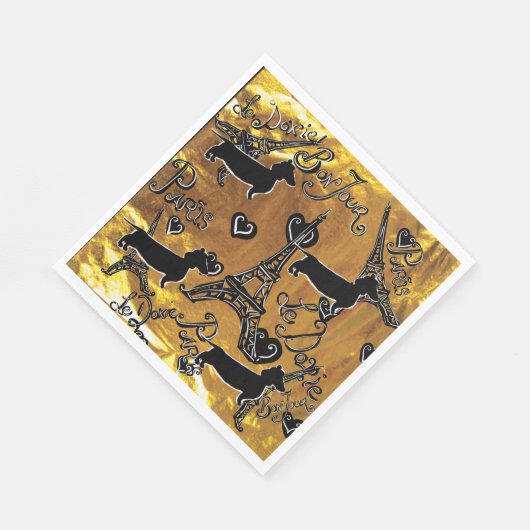 Dackel Gold Serviette (Ecke)