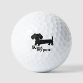 Dackel Golfer Kiss mein Putt Funny Golf Ball Gesch (Vorderseite)