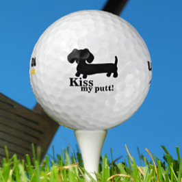 Dackel Golfer Kiss mein Putt Funny Golf Ball Gesch