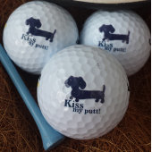 Dackel Golfer Kiss mein Putt Funny Golf Ball Gesch