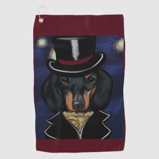 DACKEL GOLFHANDTUCH (Vorderseite)