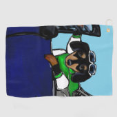 DACKEL-GOLFSPIELER GOLFHANDTUCH (Horizontal)