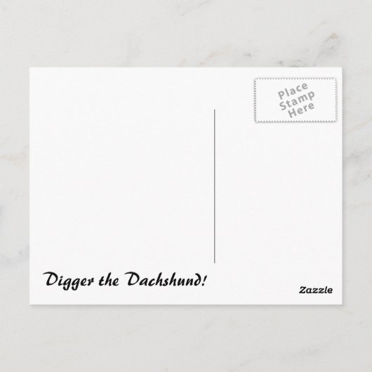 Dackel graben postkarte (Rückseite)