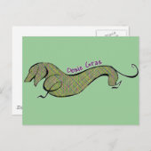 Dackel Gras Postkarte (Vorne/Hinten)