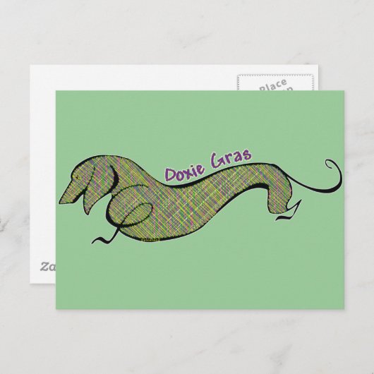 Dackel Gras Postkarte (Vorne/Hinten)