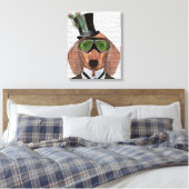 Dackel Green Goggles Top Hat Leinwanddruck (Insitu (Schlafzimmer))