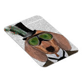 Dackel Green Goggles Top Hat Magnet (Rechte Seite)