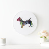 Dackel Große Wanduhr (Zuhause)