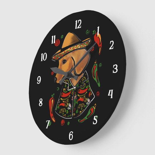 Dackel Große Wanduhr (Winkel)