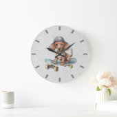 Dackel Große Wanduhr (Zuhause)