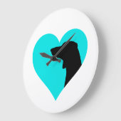 Dackel Große Wanduhr (Winkel)