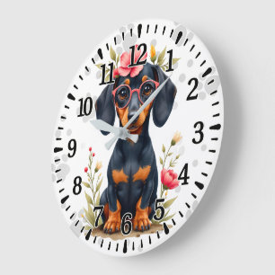 Dackel Große Wanduhr