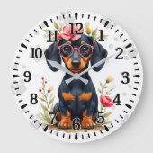Dackel Große Wanduhr (Vorderseite)