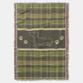 Dackel Grün Karierte Keule Decke (Vorderseite Vertikal)