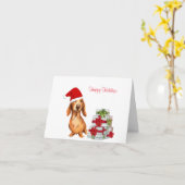 Dackel Grußkarte Karte (Gelbe Blume)