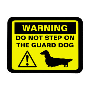 Dackel Guard Hunde Warnung (langhaarige Dackel) Magnet
