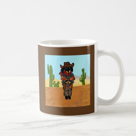 Dackel Gunslinger Kaffeetasse (Rechts)