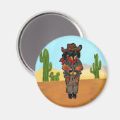 Dackel Gunslinger Magnet (Vorderseite/Rückseite)