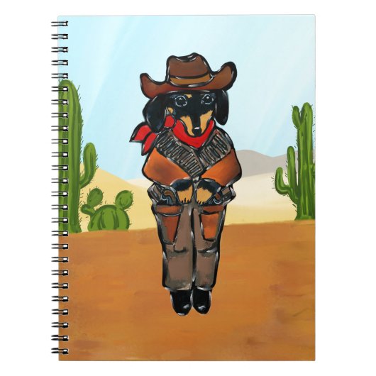 Dackel Gunslinger Notizblock (Vorderseite)