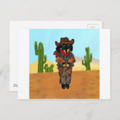 Dackel Gunslinger Postkarte (Vorne/Hinten)