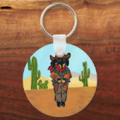 Dackel Gunslinger Schlüsselanhänger (Vorderseite)