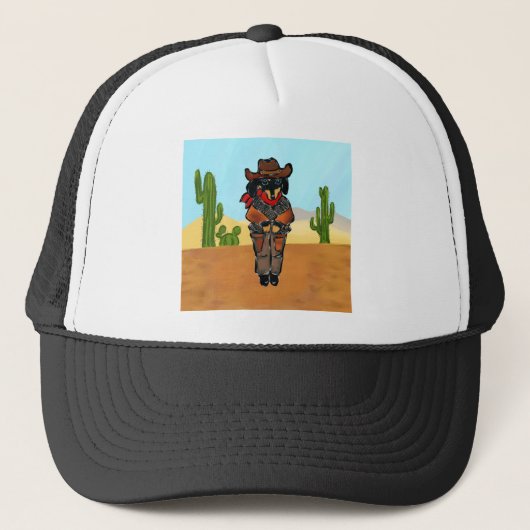 Dackel Gunslinger Truckerkappe (Vorderseite)