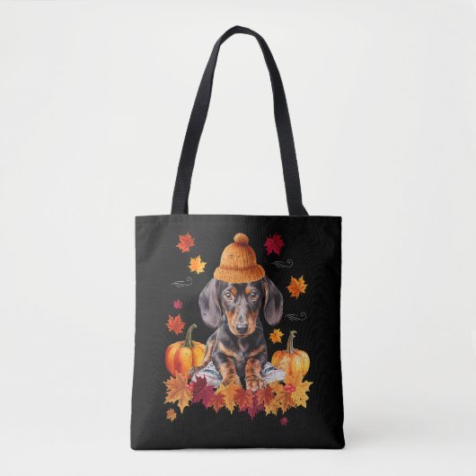 Dackel Hallo Herbstleaf Fall für Hund Lover Tasche (Vorderseite)