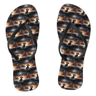 Dackel Halloween Beängstigend Badesandalen
