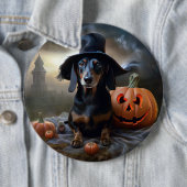 Dackel Halloween Beängstigend Button (Beispiel)