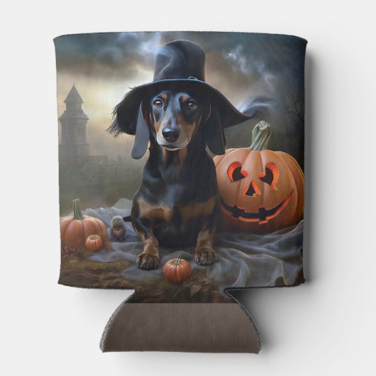 Dackel Halloween Beängstigend Dosenkühler (Rückseite)