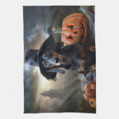 Dackel Halloween Beängstigend Geschirrtuch (Vertikal)