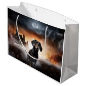 Dackel Halloween Beängstigend Große Geschenktüte (Rückseite Schrägansicht)