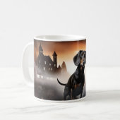 Dackel Halloween Beängstigend Kaffeetasse (Vorderseite Links)
