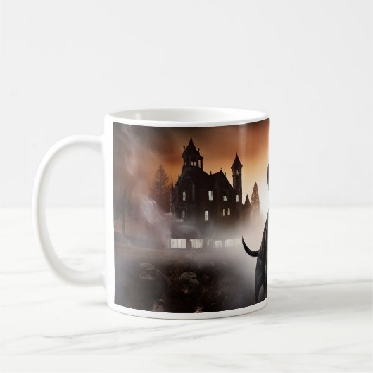 Dackel Halloween Beängstigend Kaffeetasse (Links)