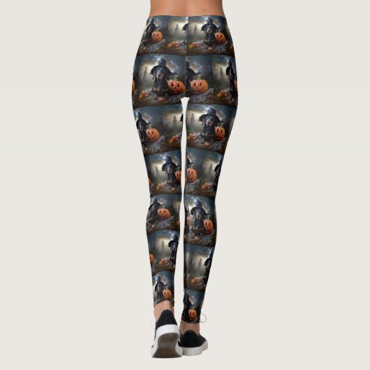Dackel Halloween Beängstigend Leggings (Rückseite)