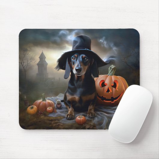 Dackel Halloween Beängstigend Mousepad (Mit Mouse)