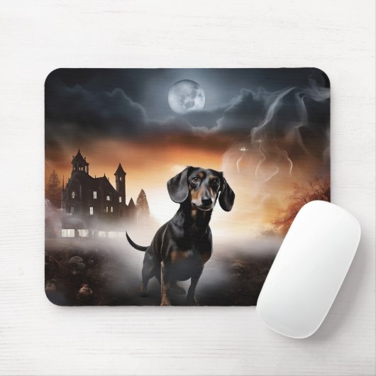Dackel Halloween Beängstigend Mousepad (Mit Mouse)