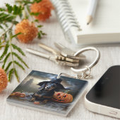 Dackel Halloween Beängstigend Schlüsselanhänger (Vorderseite rechts)