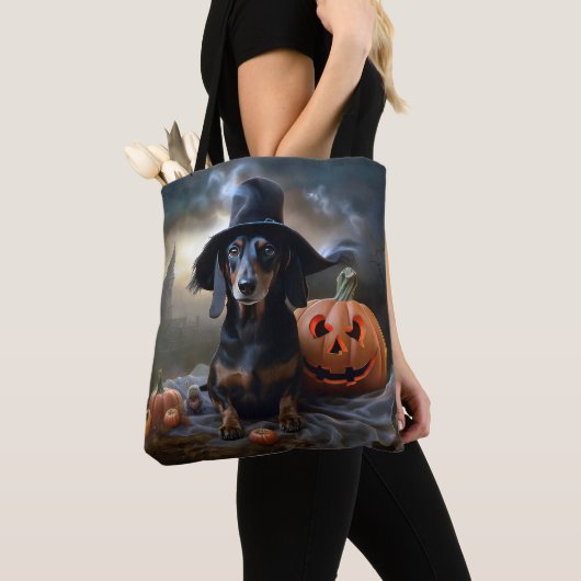 Dackel Halloween Beängstigend Tasche (Von Nahem)