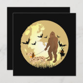Dackel Halloween Bigfoot Wandern eine Dackel Einladung (Vorne/Hinten)