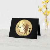 Dackel Halloween Bigfoot Wandern Eine Dackel Karte (Gelbe Blume)