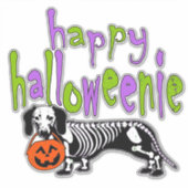 Dackel Halloween Costume Happy Halloweenie Meme Aufkleber (Vorderseite)