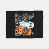 Dackel Halloween Funny Dackel Dog Pumpkin Weeni Fleecedecke (Vorderseite (Horizontal))