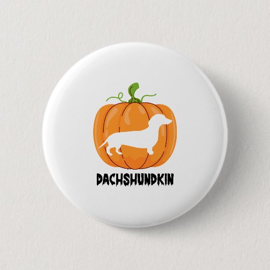Dackel Halloween Hund Button (Vorderseite)