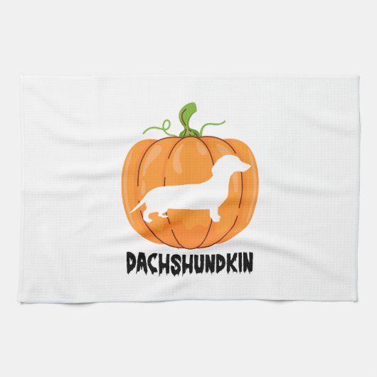 Dackel Halloween Hund Geschirrtuch (Horizontal)
