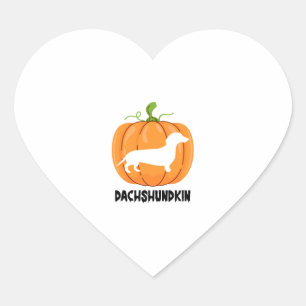 Dackel Halloween Hund Herz-Aufkleber