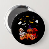 Dackel Halloween Hund Lover Button (Vorne & Hinten)